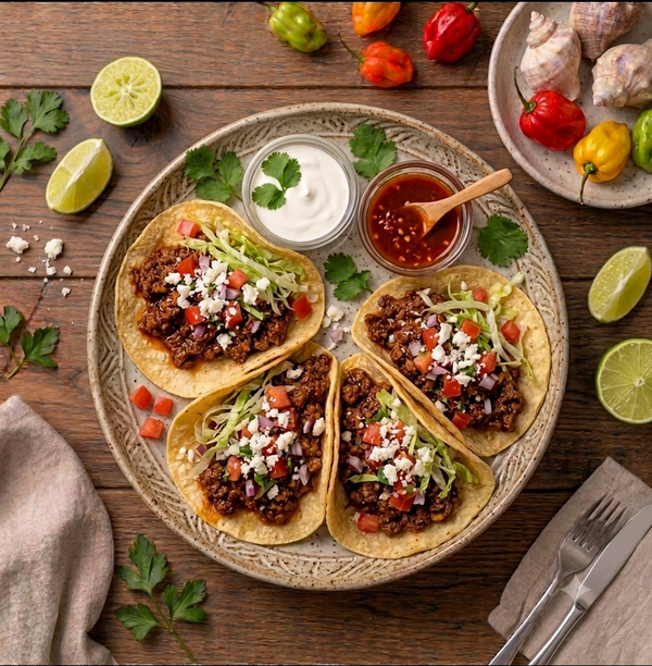 Spicy Peppajoy Beef Tacos